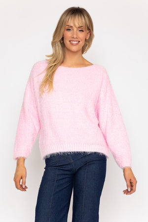 Carraig Donn Pink Fluffy Knit Jumper