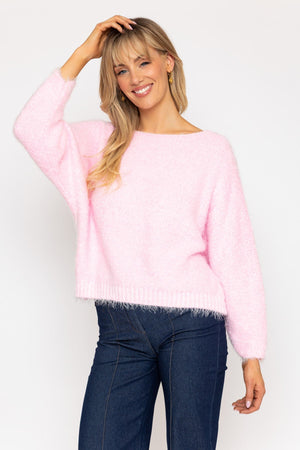 Carraig Donn Pink Fluffy Knit Jumper