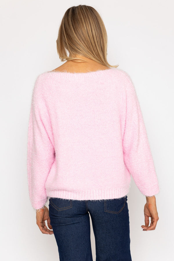 Carraig Donn Pink Fluffy Knit Jumper