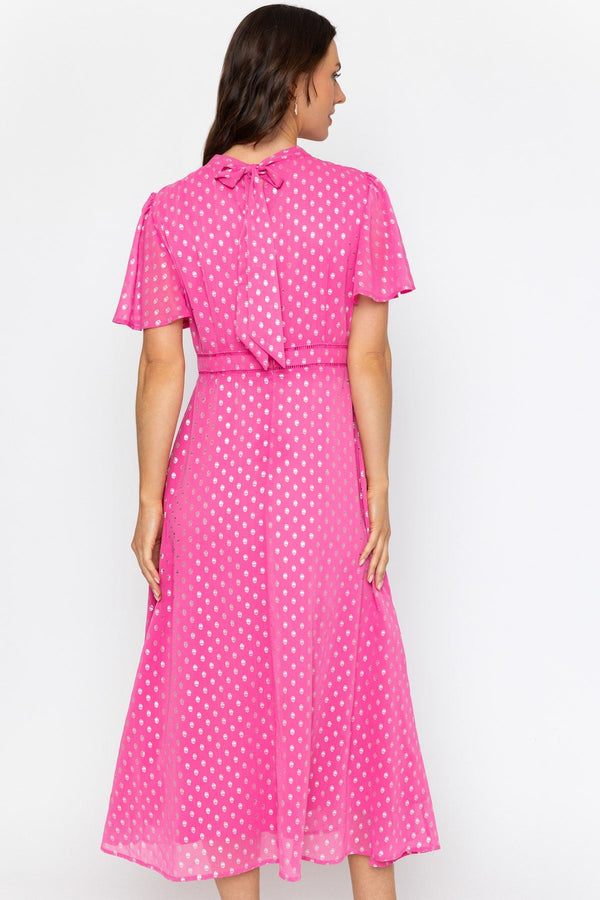Carraig Donn Pink Foil Polka Dot Dress