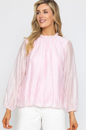 Carraig Donn Pink Frill Neck Top
