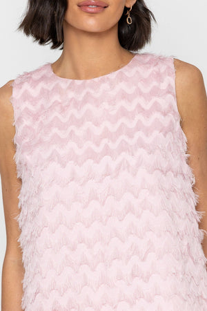 Carraig Donn Pink Fringed Sleeveless Top