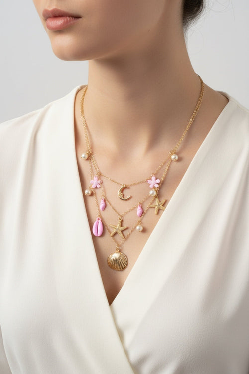 Pink & Gold Layered Necklace