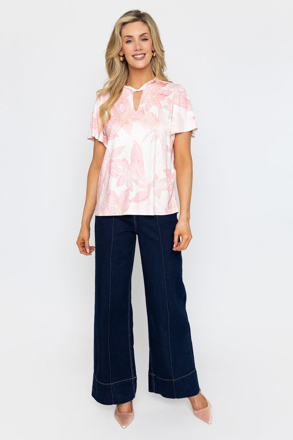 Carraig Donn Pink Lily Short Sleeve Top