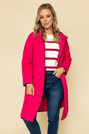 Carraig Donn Pink Longline Quilted Coat