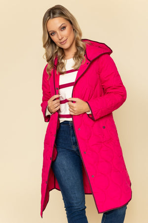 Carraig Donn Pink Longline Quilted Coat