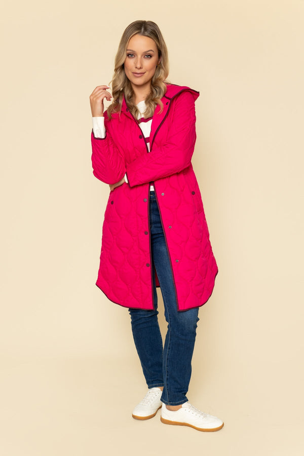 Carraig Donn Pink Longline Quilted Coat