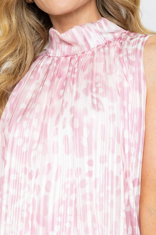 Carraig Donn Pink Lurex Print Halter Top