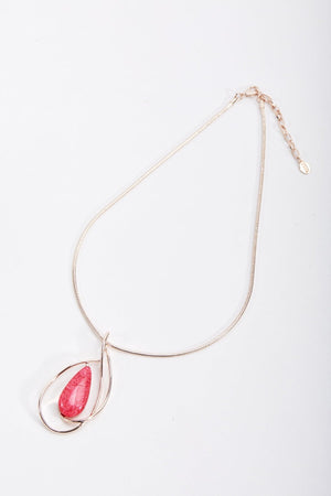 Pink Marble Pendant Necklace