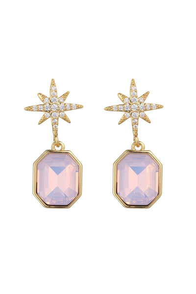 Carraig Donn Pink Opal Crystal Star Earrings