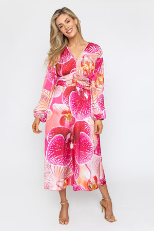 Carraig Donn Pink & Orange Alina Midi Dress