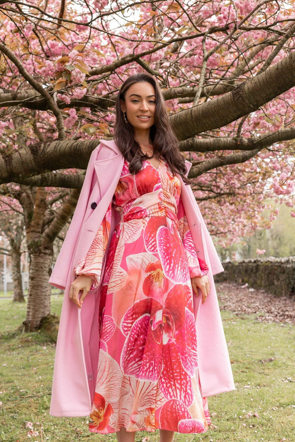 Carraig Donn Pink & Orange Alina Midi Dress