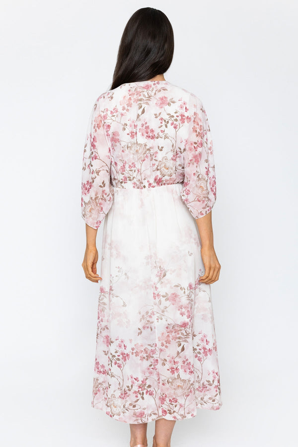 Pink Print Empire Waist Midi Dress | Ladies Fashion | Carraig Donn Pink Print Empire Waist Midi Dress | Ladies Fashion | Carraig Donn