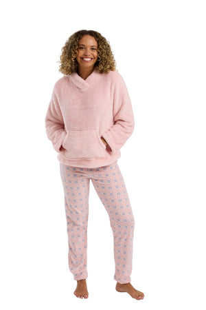 Carraig Donn Pink Print Fleece Pyjama Set