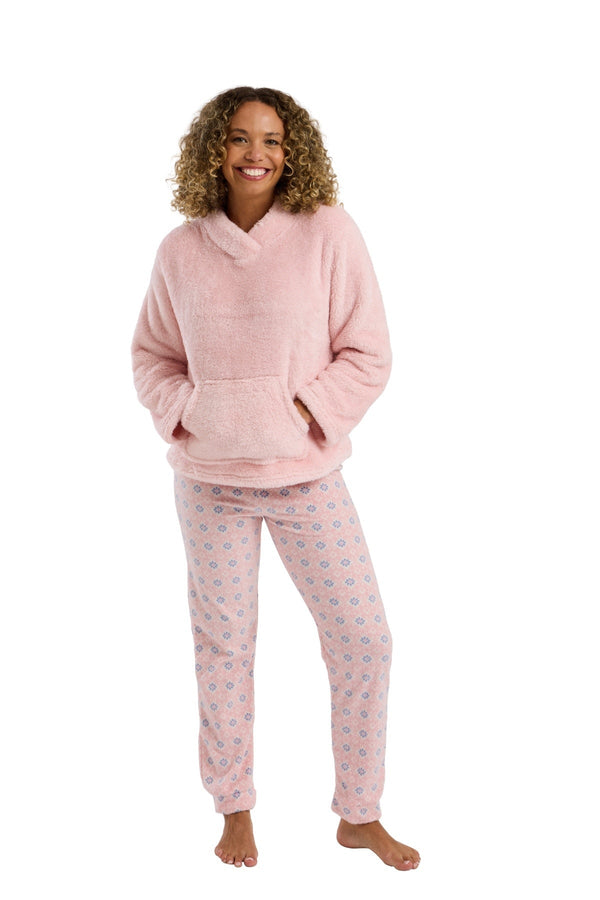 Carraig Donn Pink Print Fleece Pyjama Set