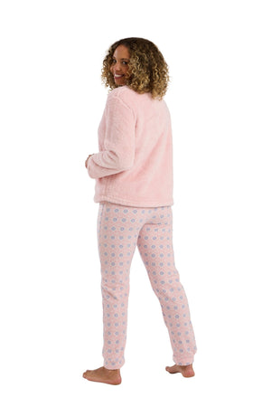 Carraig Donn Pink Print Fleece Pyjama Set