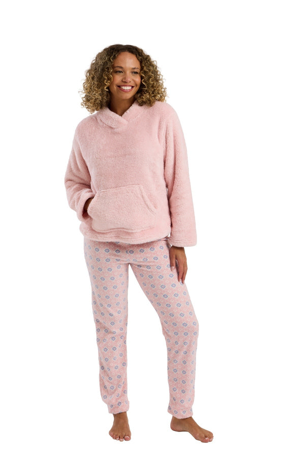 Carraig Donn Pink Print Fleece Pyjama Set