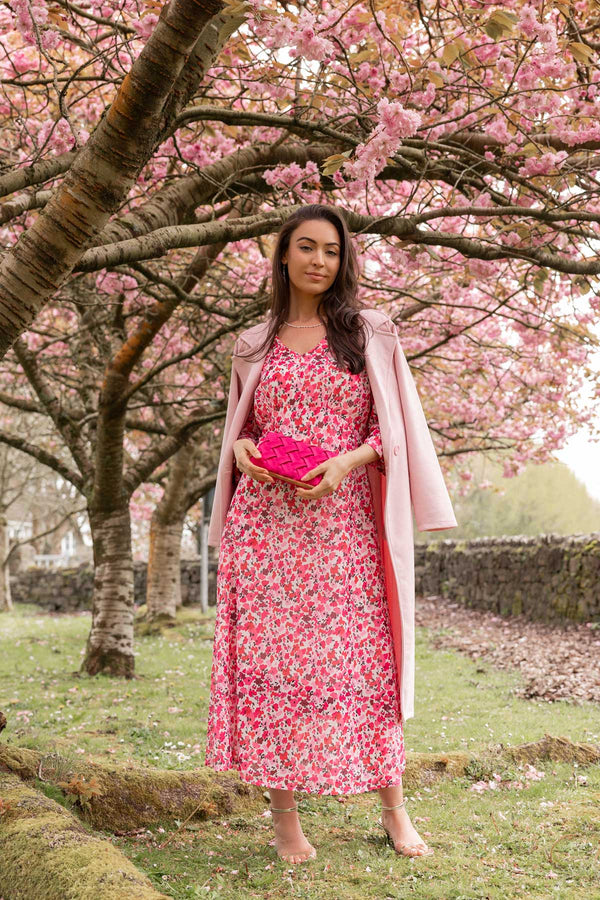 Carraig Donn Pink Print Kerry Midi Dress
