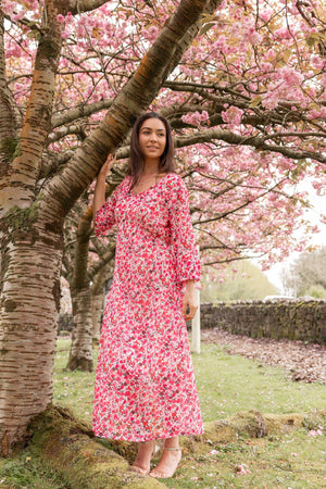 Carraig Donn Pink Print Kerry Midi Dress