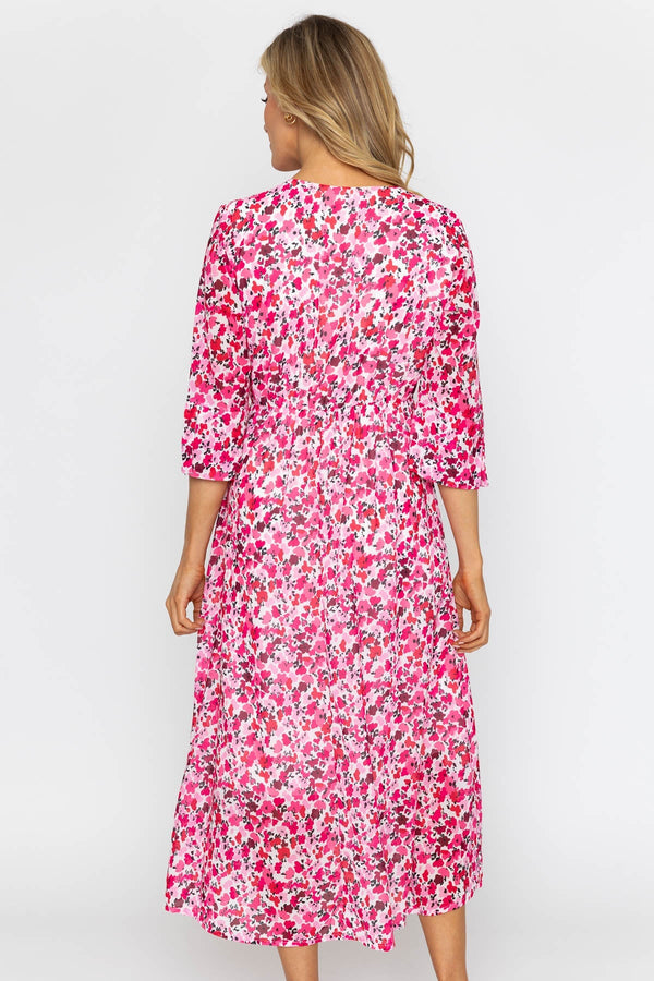 Carraig Donn Pink Print Kerry Midi Dress