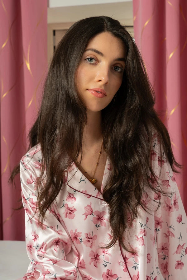 Carraig Donn Pink Print Satin PJ Set In A Gift Box