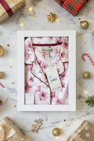 Carraig Donn Pink Print Satin PJ Set In A Gift Box