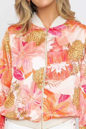 Carraig Donn Pink Printed Bomber Jacket