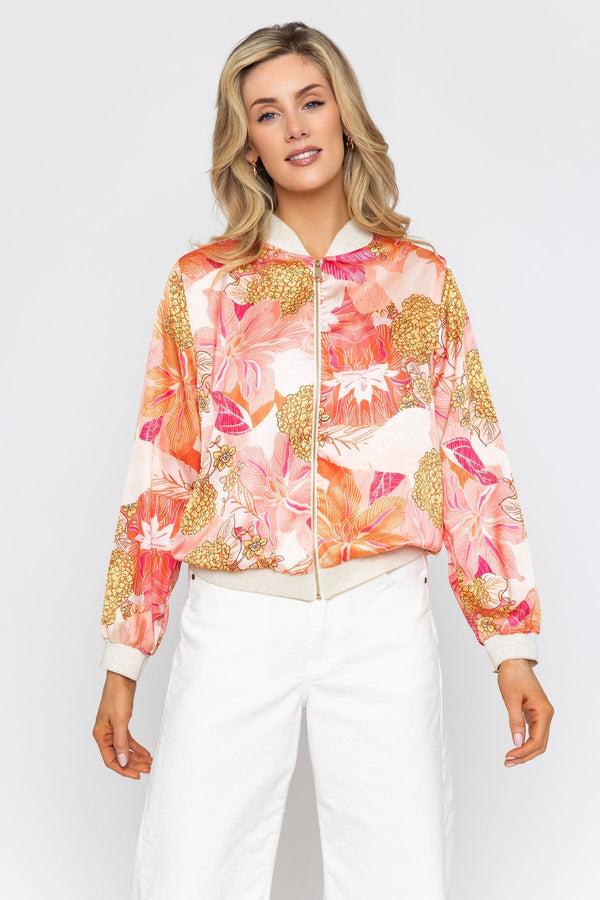 Carraig Donn Pink Printed Bomber Jacket