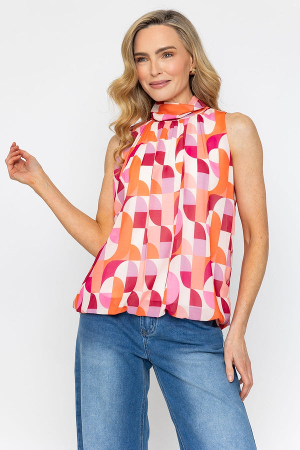 Carraig Donn Pink Printed Halter Top