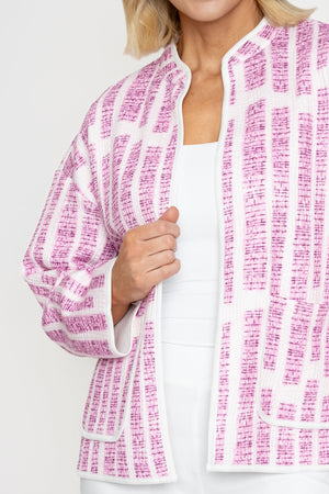Carraig Donn Pink Printed Jersey Jacket With Patch Pockets