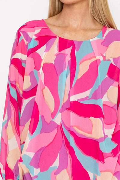 Carraig Donn Pink Printed Long Sleeve Blouse