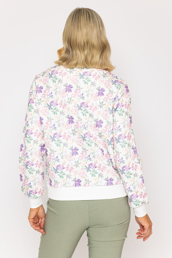 Carraig Donn Pink Printed Textured Jersey Bomber Jacket
