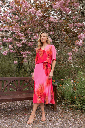 Carraig Donn Pink & Red Printed Michaela Dress
