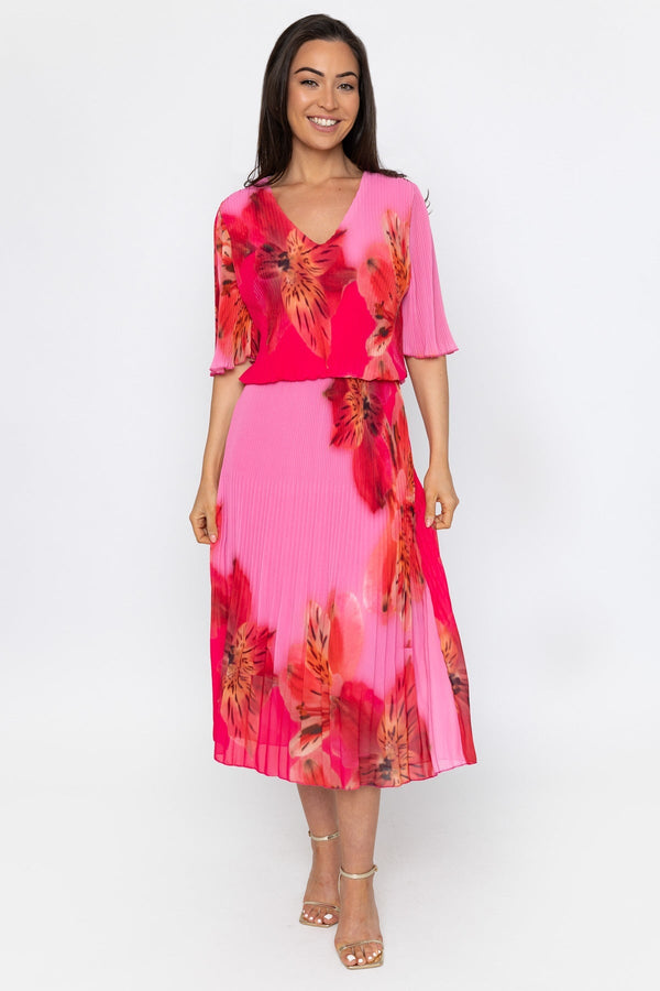 Carraig Donn Pink & Red Printed Michaela Dress