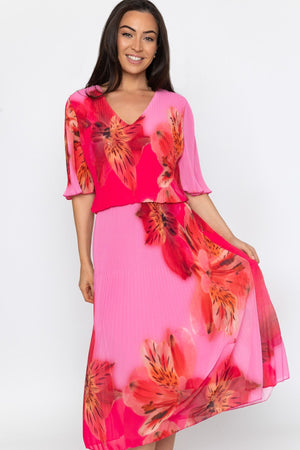 Carraig Donn Pink & Red Printed Michaela Dress