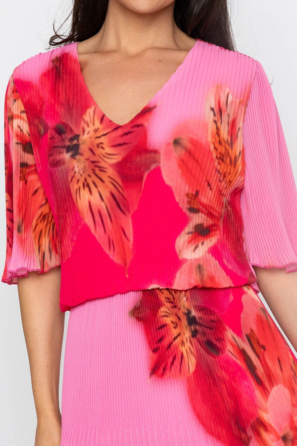 Carraig Donn Pink & Red Printed Michaela Dress