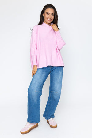 Carraig Donn Pink Rib Edge Polo Knit