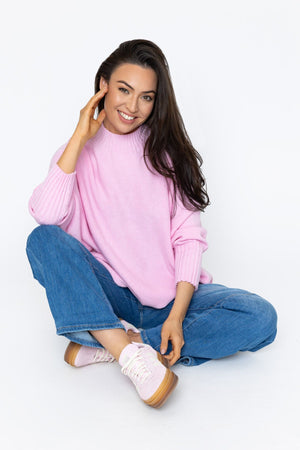 Carraig Donn Pink Rib Edge Polo Knit