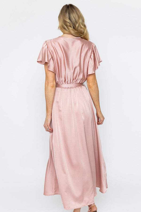 Carraig Donn Pink Sateen Kristen Midi Dress