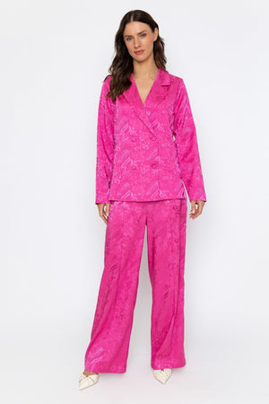 Carraig Donn Pink Satin Jacquard Blazer