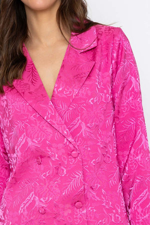 Carraig Donn Pink Satin Jacquard Blazer