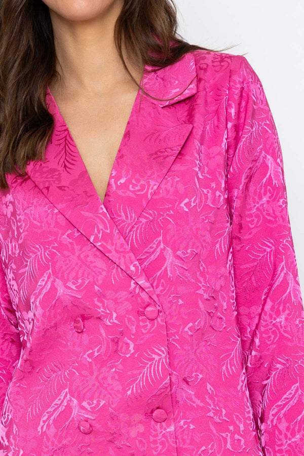Carraig Donn Pink Satin Jacquard Blazer
