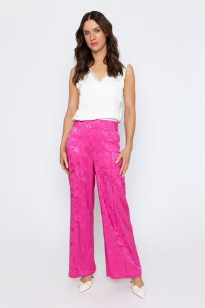 Carraig Donn Pink Satin Jacquard Trousers