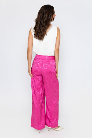 Carraig Donn Pink Satin Jacquard Trousers