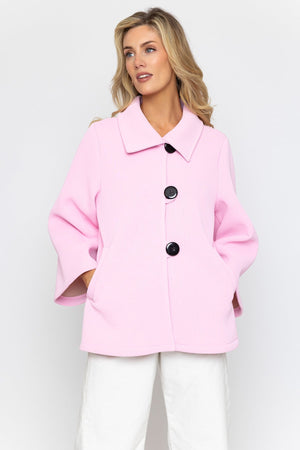 Carraig Donn Pink Scuba Button Up Jacket