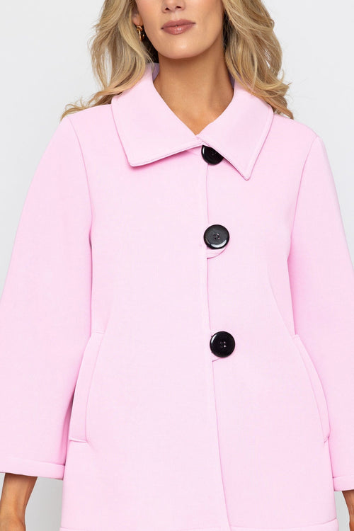 Pink Scuba Button Up Jacket | Ladies Fashion | Carraig Donn
