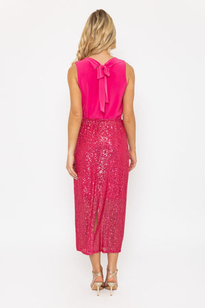 Carraig Donn Pink Sequin Midi Skirt