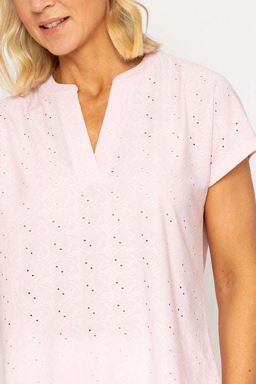 Carraig Donn Pink Short Sleeve Jersey Top