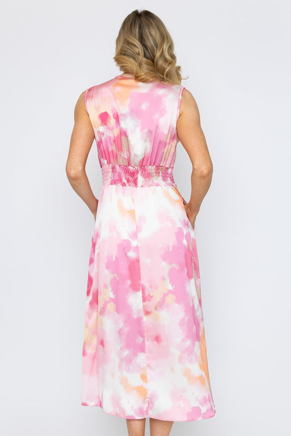 Pink Sleeveless Alina Midi Dress | Ladies Fashion