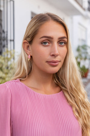 Carraig Donn Pink Stone Detail Earrings